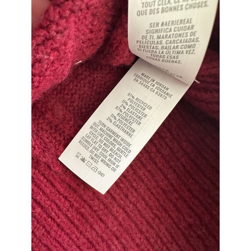 Aerie Unreal Cable Crew Sweater size M Burgundy Red Oversized Pullover Knit NWT - Picture 6 of 6